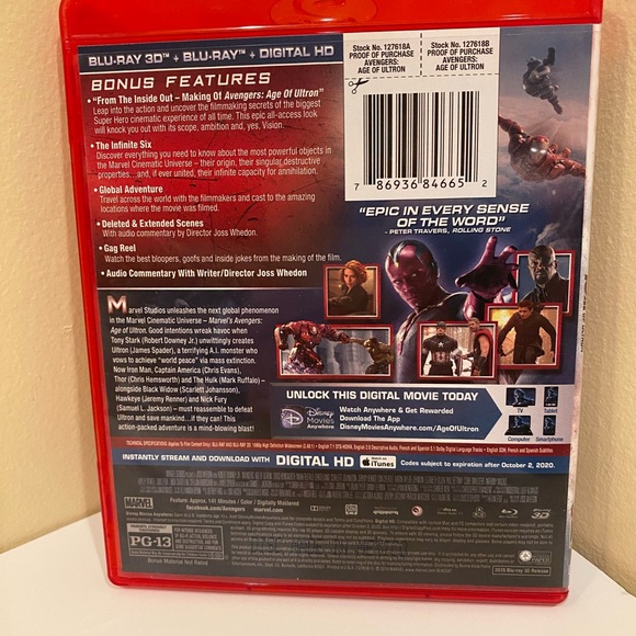 Avengers Age of Ultron Blu-Ray and Blue-Ray 3D disks - Picture 3 of 3